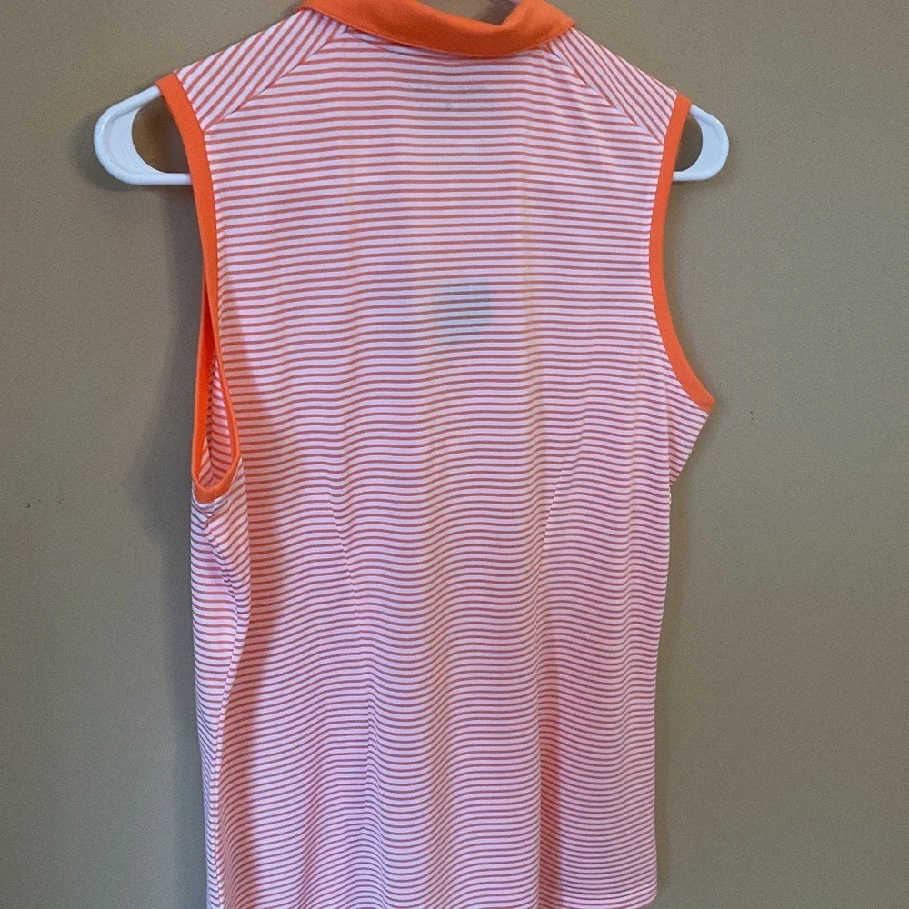 Women’s Nike Golf Dry Fit Victory Sleeveless Striped Golf Polo size L